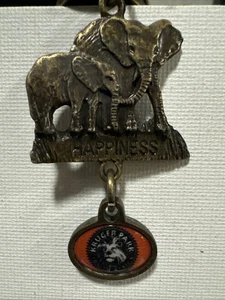 Kruger National Park South Africa Vintage Elephant Happiness Keychain - Picture 1 of 3