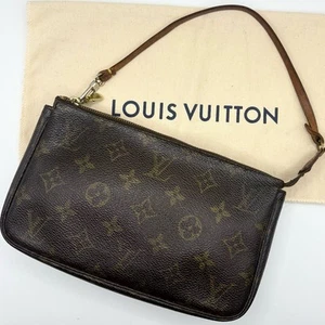 Louis Vuitton Monogram Pochette Accessoires Small Purse Hand Bag Brown - Picture 1 of 24