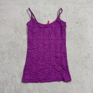 Camisa con cinta de rubí para mujer extra pequeña magenta encaje cami camiseta sin mangas pulóver floral - Imagen 1 de 14