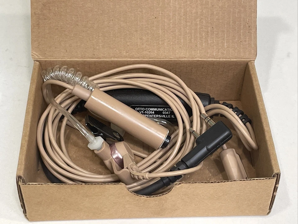 Otto Communications V1-10264 3-Wire 2-Pin Palm Lapel Earpiece Mic Kit Beige USA - Image 1 of 4