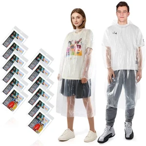 INNOCHEER Clear Rain Ponchos for Adults Disposable, Emergency Rain Ponchos fo... - Picture 1 of 7