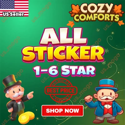 Pegatinas MONOPOLY GO, 6⭐, 5⭐, 4⭐,3⭐,2⭐,1⭐, SUPER RÁPIDAS⚡⚡ Foto 1 de 2