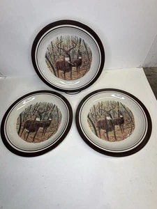 Cabela’s Whitetail Buck 11” Speiseteller 3er Set Folkcraft Steinzeug - Bild 1 von 13