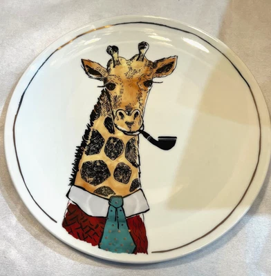 Rachel Kozlowski Furry Animal Anthropomorphism 9" Plate The Cellar Giraffe NEW - Image 1 of 4
