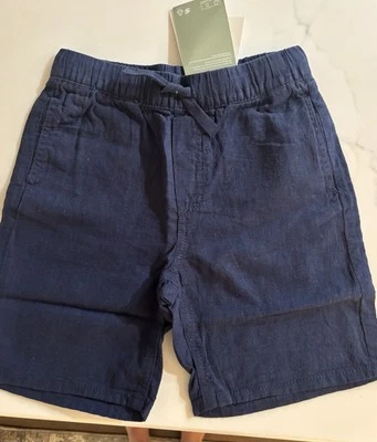 Pantalones Cortos H&M Azul Marino Mezcla Lino Talla 6 Foto 1 de 4