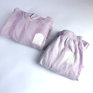Girls 12/14y TINY WHALES Tie Dye Hooded Sweatshirt Pants NO BAD VIBES USA - Picture 1 of 14