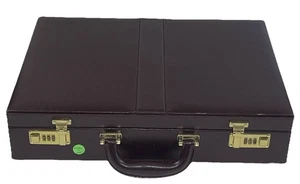 Burgunder Leder Aktentasche mit gedecktem Zahlenschloss - HERITAGE Des lesen - Bild 1 von 6