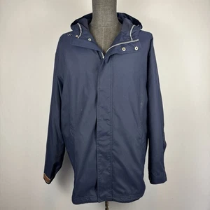 GAP Factory Store Herren L Navy Kapuzenjacke Polyester Reißverschluss Fronttaschen Lesen - Bild 1 von 12