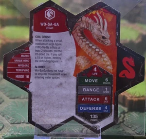 Heroscape  : Wo-Sa-Ga  (Aquilla's Alliance) Original Battle Card Only VG - Picture 1 of 2