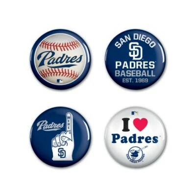 MLB SAN DIEGO PADRES BUTTONS 4-PACK NEW - Image 1 of 2