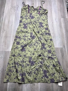 Apfelwein Blumen Etui Maxikleid 90er Y2K Style Milkmaid Ausschnitt Landhaus Grunge M - Bild 1 von 9