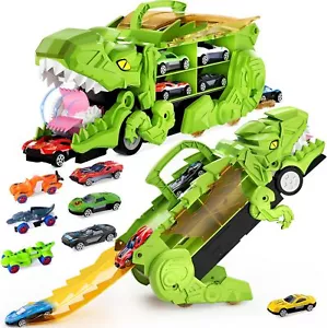 Dinosaur Truck Toys for 3-5 5-7 Years Old Boys, Transporter Truck Set with 10... - Picture 1 of 2