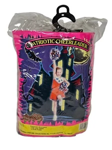 Disfraz Patriótico Animadora Niño Halloween EE. UU. Rojo Azul Pompones Uniforme 6-8 - Imagen 1 de 5