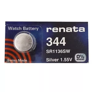 Renata Single Watch Battery Swiss Made Renata 344 or SR1136SW 1.55V Fast Ship - Picture 1 of 6