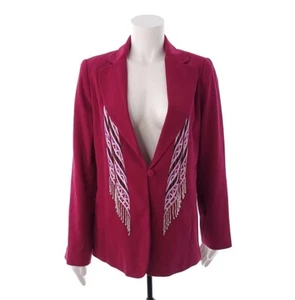 NEU Bob Mackie Blazer Jacke Gr. S Fuchsia Bestickt Perlen - Bild 1 von 11