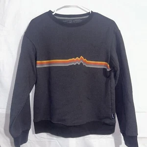 Patagonia Sweatshirt Ridge Rise Stripe Uprisal Crew Womens Medium Retro Gray - Picture 1 of 4