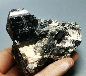 Natural Black Tourmaline & Crystal Rough Rock Mineral Specimen Healing - Picture 1 of 10