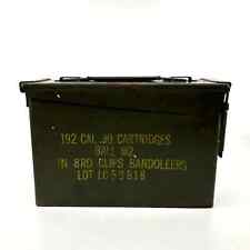 US Army Military Green Metal M2 192 caliber 0.30 Ammo Ammunition Cartridge Box