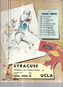 SYRACUSE VS UCLA 1966 PROGRAMM - FLOYD LITTLE, LARRY CSONKA, GARY BEBAN - ARCHBOLD - Bild 1 von 4