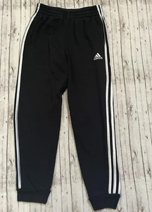 ADIDAS Iconic 3-Stripes Tapered Jogger Pant Black/White Youth Unisex Sz M 10/12 - Picture 1 of 7