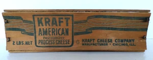 Vintage Kraft American Pasteurized Process Cheese 2 LBS. Wooden Box - Picture 1 of 8