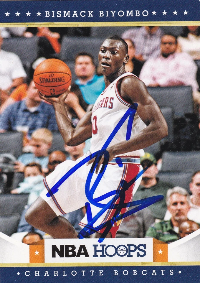 BISMACK BIYOMBO CHARLOTTE HORNETS SIGNED CARD TORONTO RAPTORS ORLANDO MAGIC - Image 1 of 1