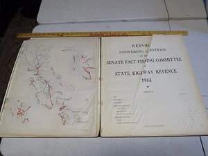 1944 SENATE REPORT STATE HIGHWAY REVENUE Vol. II Infrastructure PHOTOS LARGE SH8 - Picture 1 of 12