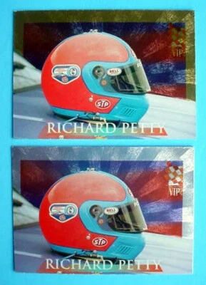 1995 Press Pass VIP Racing Helmets Gold & Silver Richard Petty STP #H9 lot of 2 - Image 1 of 4