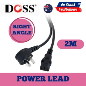 DOSS IEC C13 POWER LEAD - 2M RIGHT ANGLE POWER END - BLACK - Picture 1 of 2