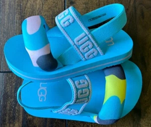 UGG Zuma cabestrillo deslizante azul niña talla 7 NUEVO - Imagen 1 de 5