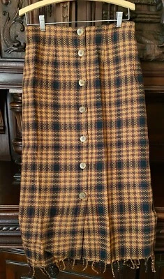 Maxi falda con flecos lápiz a cuadros de 10 cuadros vintage Access 90’s forrada otoño Foto 1 de 4