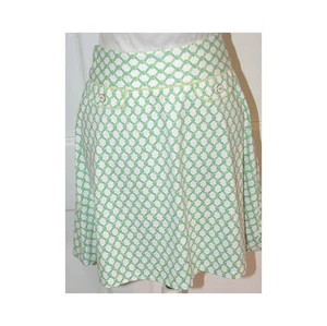 Falda elástica J. MCLAUGHLIN con estampado de celosía verde y blanco talla 4 - Imagen 1 de 8