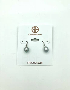 Giani Bernini Earrings - Sterling Silver Cultured Freshwater Pearl On Card - Picture 1 of 2