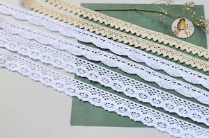 White Beige Cotton Crochet Lace Trim Sewing Edge Craft Shabby Chic Scrapbooking - Picture 1 of 17