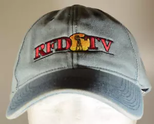 Cappello Berretto Baseball RFD Fibbia TV Cinghia Schiena Denim Blu Cotone Regolabile - Foto 1 di 6