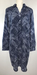 The Limited Ashton Shirt Dress - Size L - Dark Blue & White Pattern - Picture 1 of 23