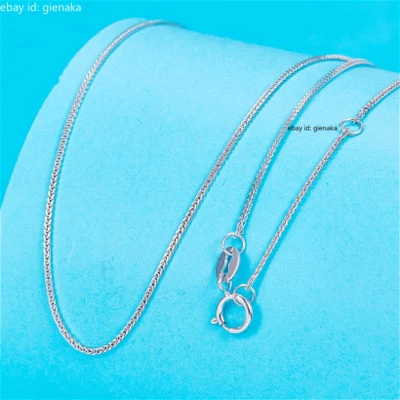 Solid Pure 18K White Gold Au750 Wheat Chain Link Necklace 1.45-1.65g 16-17-18" - Image 1 of 3