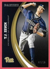2016 T.J. Zeuch Panini Pittsburgh Panthers Multi-Sport Black 03/10 - Blue Jays