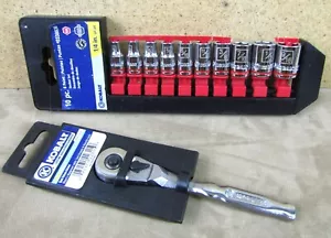 NOS! KOBALT USA 22315 1/4" DRIVE RATCHET & 0338636 1/4" SAE SOCKET SET TAIWAN - Picture 1 of 10