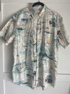 Herren Gap Standard Fit Stretch Reise Karte Freizeit Button Down Hemd - Größe XL - Bild 1 von 3