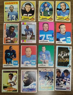 New York Giants 100 Card Vintage Football Lot, 70's- 90's - Image 1 of 4