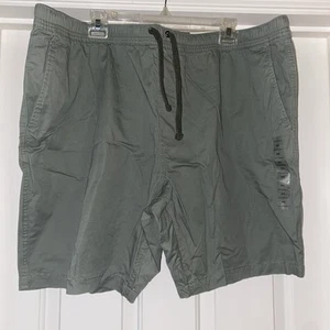 NWT Free Assembly Men's Pull-On Shorts Elastic Waist Cotton Drawstring Green XXL - Picture 1 of 11