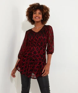 Joe Browns Women's Open Weave Mock Wrap Tunic and Cami - Picture 1 of 5