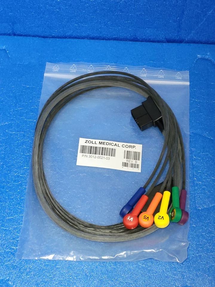 Zoll E Series & M Series ECG V-Lead 12 Lead Precordial Patient Cable 8000-1008 - Image 1 of 4