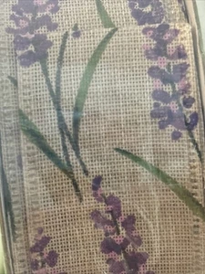 50 Yards Lilac And Tan WIRE EDGE RIBBON 1 1/2" Wide Beautiful New Roll - Picture 1 of 8