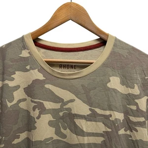 Rhone Herren Gr. Large grün Camouflage Baumwolle Baby Alpaka Performance T-Shirt euc - Bild 1 von 5