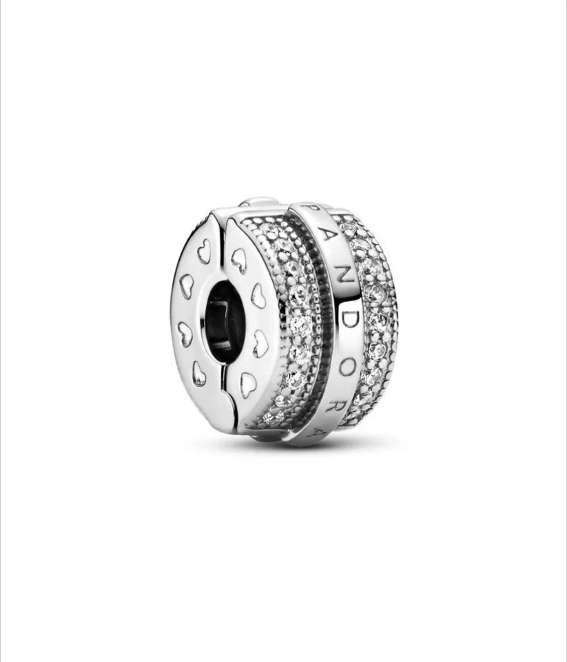PANDORA Logo Clip Charm / Funkelnde Pavé-Reihen ( 799042C01 )  - Bild 1 von 4