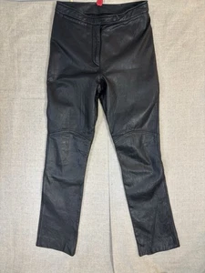 Pantalones Wilsons Leather Máxima para mujer talla 10 negros de cuero genuino rectos Y2K - Imagen 1 de 24