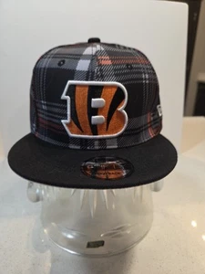 CINCINNATI BENGALS BLACK & ORANGE PLAID NFL NEW ERA HAT. NEW - Picture 1 of 2
