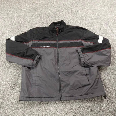 Chaqueta ZeroXposur Para Hombres Grande Gris Negro Cremallera Completa Exterior Rompevientos Abrigo de Esquí Foto 1 de 4